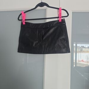 Lamarque Black Faux Leather Mini Skirt
